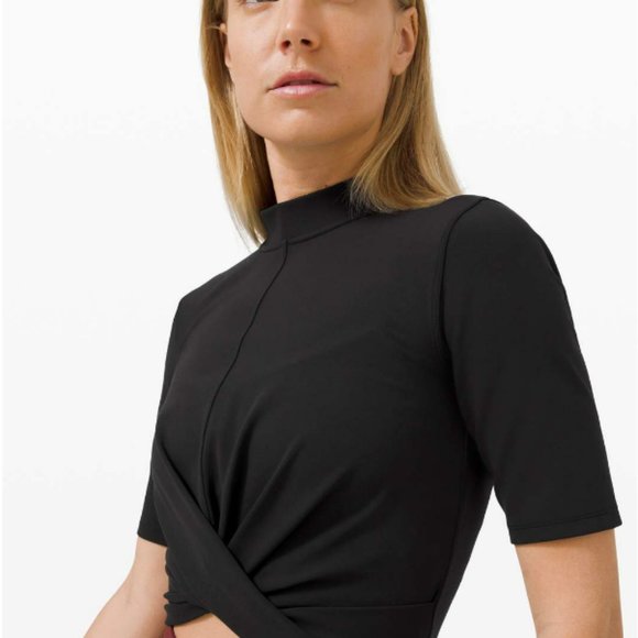 Looking for Lululemon Wrap Front Mock Neck Crop Short Sleeve Size 6 - Picture 3 of 5